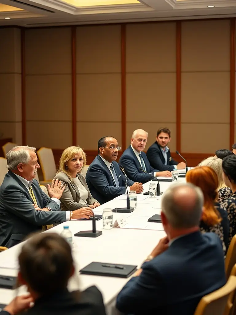 A panel discussion featuring legal experts and corporate executives at a compliance conference, showcasing the diverse perspectives and insights shared.